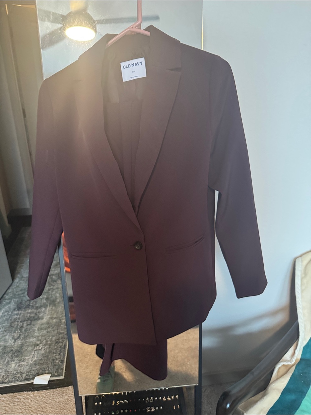 Old Navy Plum Single-Button Blazer w/wide leg pant